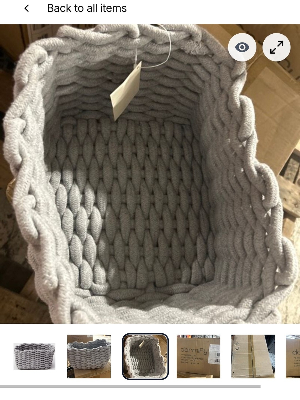 Soft Knit Gray Storage Basket - Brand Unspecified